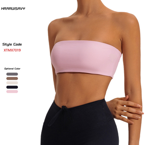 No Slip Strapless <strong>Sports</strong> <strong>Bra</strong> for Women Secure Fit <strong>Bandeau</strong> with Removable Pads Gym Yoga Workout Top - Product Image 5