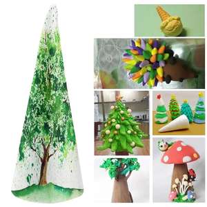 5 pezzi coni in schiuma artigianale Polyfoam per bambini Festival albero di natale progetto per bambini - Product Image 5