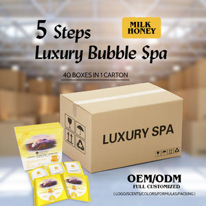 Deluxe 5 en <span class=keywords><strong>1</strong></span> Lait Miel Nail Spa Salon <span class=keywords><strong>Clinique</strong></span> Fournitures Bulle Cristaux Activateur Sucre Gommage Crème Masque Massage <span class=keywords><strong>Lotion</strong></span> Spa Kit - Product Image 4