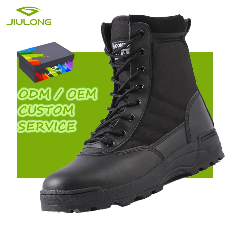 Manufacturers Customized Combat Boots Black High-top Outdoor Boots Anti-kick Anti-collision Hiking Boots For Men Women