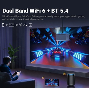 Proyector de Video Inteligente Android 13 con WiFi, BT 4K, Certificación Oficial de <span class=keywords><strong>Netflix</strong></span>, Enfoque Automático, Keystone, Cine en Casa, 1080P, Proyector para Exteriores - Product Image 4