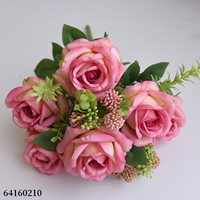 Bouquet de 9 fleurs artificielles en tissu de rose bulgare, moderne, pour la maison, mariage, fête des mères, Pâques, Noël, Nouvel An, rentrée scolaire