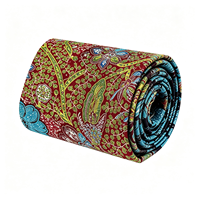 Kain Batik Etnik Retro Berhias Batu Rhinestone Warna-warni Berkilau untuk Pakaian Festival Nigeria Ghana Grosir