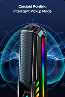 Nuevo Micrófono USB para Computadora con Luz RGB, Micrófono de Condensador para Juegos, PC, PS4, PS5, Mac, con Botón de Silencio, para Streaming, Podcast, YouTube, Micrófono de Estudio