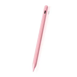 Crayon magnétique de rejet de paume de stylo de tablette numérique de stylo intelligent capacitif rose avec trois lumières LED pour iPad 2022