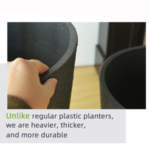 Jardinières texturées <span class=keywords><strong>en</strong></span> <span class=keywords><strong>pierre</strong></span> directement de l'usine pour plantes d'extérieur/d'intérieur, pots à fleurs <span class=keywords><strong>en</strong></span> plastique ronds et profonds de haute qualité, résistants aux intempéries - Product Image 6