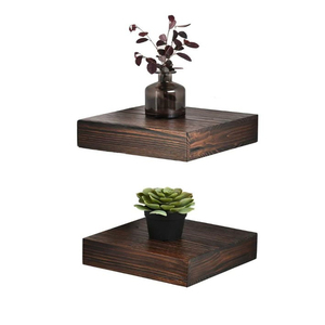 2 Pack Modern Rustic Wall Mounted Wooden <strong>Shelves</strong> 10 <strong>Deep</strong> Wood <strong>Floating</strong> Corner Shelf for Home Furniture for Living Room - Product Image 4