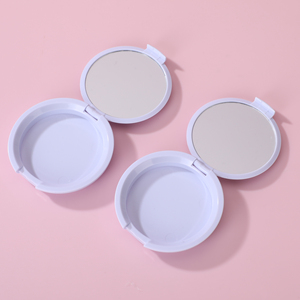 Su misura di grande capacità monostrato <span class=keywords><strong>polvere</strong></span> compatta, Blush e Contouring scatole con specchietti bianco rotondo Design per cosmetici - Product Image 5