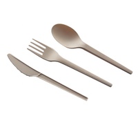 Couverts jetables biodégradables en CPLA sans plastique pour restaurants aériens, couteau, fourchette, cuillère, vaisselle compostable