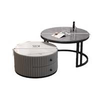 Table basse de luxe en verre trempé avec plateau en pierre et structure métallique, nouveau modèle pour salons, tables à café et à thé haut de gamme
