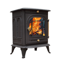 Poêle en fonte Insert Cheminée à bois Chauffage Verre vue Poêle à bois Intérieur Moderne Pellet Extérieur