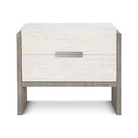 Table de chevet de style mi-siècle avec finition antique, 2 tiroirs, en bois, minimaliste, pour la chambre