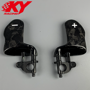 Volante de fibra de carbono forjado a medida con cuero Tiffany y levas de cambio para Dodge Challenger Charger Durango SRT Hellcat RT - Product Image 4