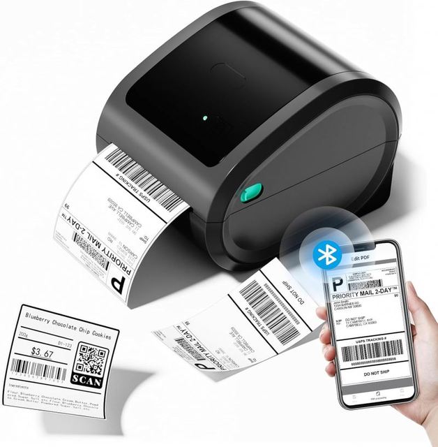 Phomemo D520BT Inkless Printer 4X6 Thermal Shipping Label Maker for Business Sticker Label Printing Stock Ready Ship