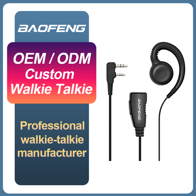 OEM G-Shape Over-Ear Headset with Mic for Baofeng UV-5R UV-82 K-Port Models Anti-interference Customizable