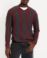 Pull-over tricoté élégant à rayures contrastées pour homme, idéal pour l'hiver, doux, chaud, décontracté, à manches longues, avec logo frontal, modèle ODM