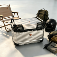 Boîte de rangement pour moto en alliage d'aluminium robuste, étanche, avec serrure personnalisée pour les voyages en plein air