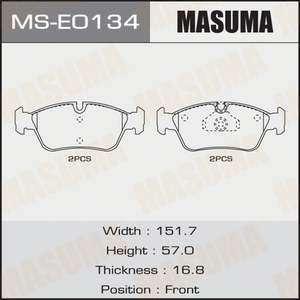 MASUMA-Plaquette de frein en céramique MS-E0134 Silent Ride basse poussière haute résistance <span class=keywords><strong>E36</strong></span> E46 pour <span class=keywords><strong>BMW</strong></span> <span class=keywords><strong>316ti</strong></span>. N42B18. HATCH - Product Image 2