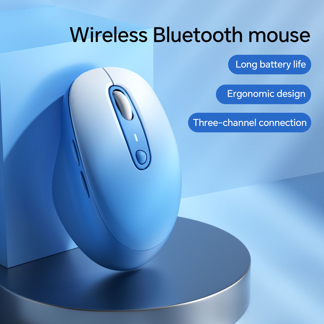 Ergonomic Design Wireless Mouse Rechargeable 2.4Ghz + Dual BT Long Battery Life Mouse