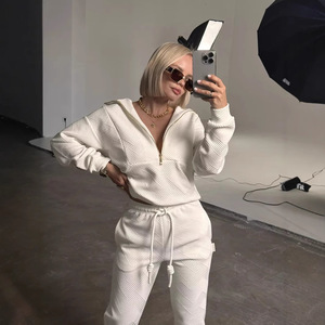 Bộ đồ nữ PASUXI <span class=keywords><strong>2025</strong></span> thời trang mới, áo len cổ V và quần, bộ hai món, quần áo nữ, bộ thường ngày nữ - Product Image 4