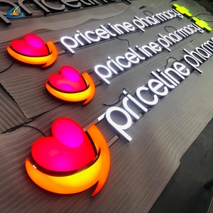 Custom <span class=keywords><strong>LED</strong></span> segnaletica luminosa 3D lettere in metallo acrilico retro cartello di bordo pubblicità <span class=keywords><strong>LED</strong></span> lettere - Product Image 4