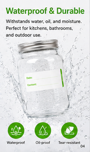 Etiquetas Removibles a Prueba de Agua NATURALABEL, Etiquetas Rectangulares Autoadhesivas de Papel de 1x3 Pulgadas para Bebidas, Alimentos, Uso Diario en el Hogar - Product Image 3