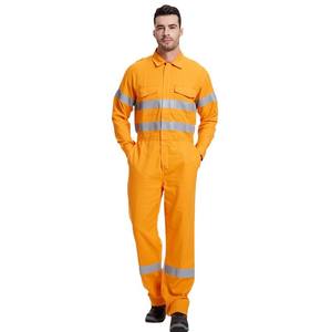 Mono de Trabajo Antiestático Naranja, 260 g/m², Algodón con Franjas Reflectantes para Minería, Industria Química y Energética - Product Image 3