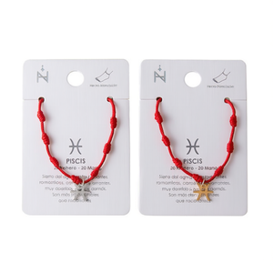 Tobillera de los Siete Peces, Cordón Rojo Hecho a Mano, Joyería del Zodiaco de Acero Inoxidable para Mujer - Product Image 2