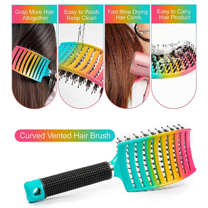 Brosse à cheveux démêlante antistatique grande taille en poils de sanglier ventilée et incurvée Wanmei pour cheveux secs ou mouillés - Product Image 5