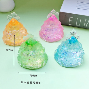 Jouet Squishy Bonhomme de Neige et Sapin de Noël en Maltose, Transparent Pailleté, Jouets à Presser en TPR, Anti-Stress, Jouets Fidget - Product Image 4