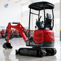 Mini-excavatrice 1,8 tonne 2 tonnes sur chenilles avec moteur Kubota, commande par commande manuelle, EPA EURO 5 CE, pour jardin et usage domestique, livraison gratuite
