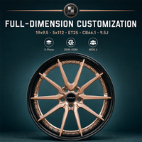 Jantes forgées en bronze à double éclatement en 3 parties, 19x9.5 5x112 6061T6, sur mesure, à déport profond, pour Jeep – Livraison directe usine OEM, Vente chaude