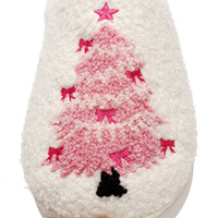 Nouveaux Chaussons Roses de Noël Chauds pour l'Automne et l'Hiver, Intérieur Maison PVC, Remises de Gros