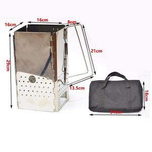 كورية من الفولاذ المقاوم للصدأ قابلة للطي ، مدخنة قابلة للطي مع شواء للشواء في الهواء الطلق - Product Image 6