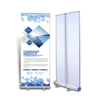 Support publicitaire économique en aluminium de haute qualité pour exposition extérieure, avec bannière déroulante rétractable