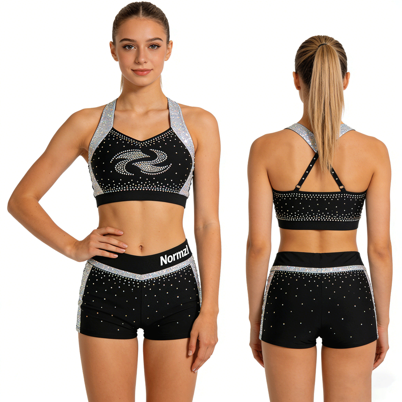 Manufacturer Custom Printed Design Rhinestones Cheerleading