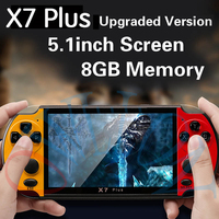 Console de jeu vidéo portable X7 PLUS avec écran de 5,1 pouces, mémoire intégrée de 8 Go, 10 000 jeux et stockage extensible