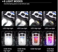 Nouvelle conception, vente chaude, petite lampe torche LED puissante, 300 lumens, clip pour casque, lumière magnétique, mini lampe torche de poche, porte-clés