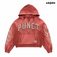 Sweat à capuche pour homme coupe ample en coton 100% épais 500 g/m² avec broderie vieillie, personnalisation approfondie, OEM