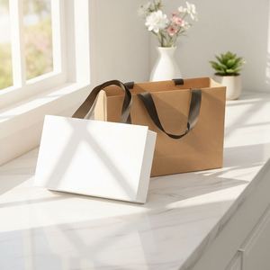 Bolsa de Cartón Reciclable Ecológica de Lujo con Asas Circulares, Impresa y Personalizable, Venta al Por Mayor - Product Image 1