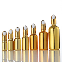 Flacon compte-gouttes en verre doré/argenté personnalisé de 5ml/10ml/15ml/20ml/30ml/50ml/60ml/100ml/120ml pour sérum et huiles essentielles avec diffuseur à bâtonnets