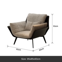 Fauteuil de luxe léger de designer italien, canapé individuel minimaliste pour mobilier de maison, idéal pour petits et grands appartements, salons et balcons
