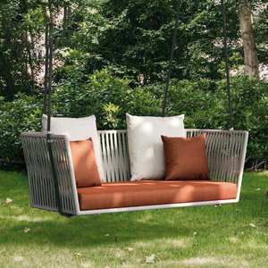 Mobilier à construire, chaise suspendue de gazébo de loisirs en rotin pour adulte, balançoire d'extérieur simple et Double - Product Image 2