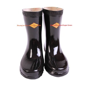 Bottes d'électricien isolées en caoutchouc résistant aux chocs électriques 25KV, noires, antidérapantes, résistantes à l'usure, pour la réparation électrique - Product Image 1