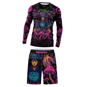 Bộ đồ thể thao MMA nén 4 món cho bé trai - Áo chống nắng UPF50, chống tia UV, tập luyện BJJ, bóng đá, quần bó tập gym - Product Image 5