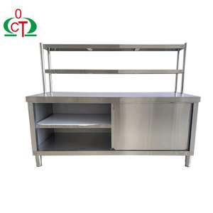 Table en acier inoxydable avec <span class=keywords><strong>étagère</strong></span> Armoire de cuisine commerciale à portes coulissantes Armoire de table de travail en acier inoxydable avec <span class=keywords><strong>étagère</strong></span> - Product Image 2