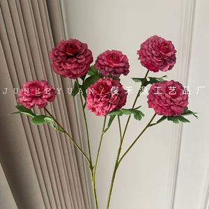 Flores de Peonía Artificiales Junheyuan en Rosa, Blanco y Verde para Decoración de Bodas y Hogar, Arreglos Florales - Product Image 3