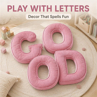 Coussins décoratifs en velours côtelé de haute qualité en forme de lettre initiale, alphabet anglais de A à Z pour la décoration du canapé, de la chambre et du salon