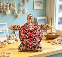 Sculpture de tortue de mer en résine personnalisée, figurine de tortue peinte à la main multicolore, décoration de table nautique, souvenir touristique