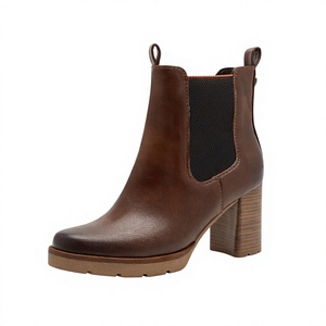 Botas de Tobillo con Punta Redonda de Alta Calidad para Otoño e Invierno, Estilo Británico, Botas Chelsea de Cuero Genuino para Hombre, Plantilla de PU Antideslizante - Product Image 3